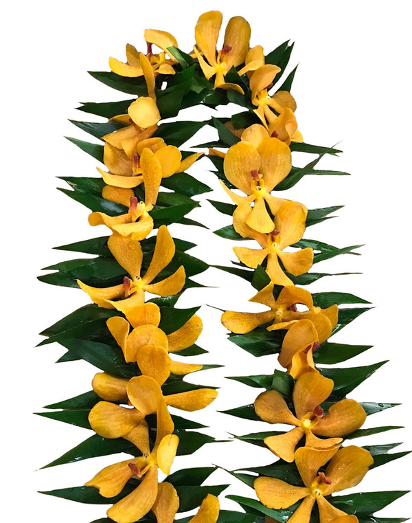 Ti Leaf Lei with Flowers